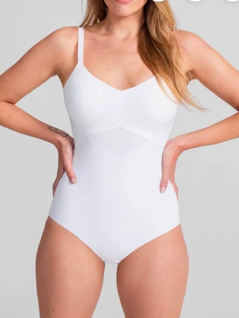 Honeylove White Cami Bodysuit Wireless Shapewear Size S